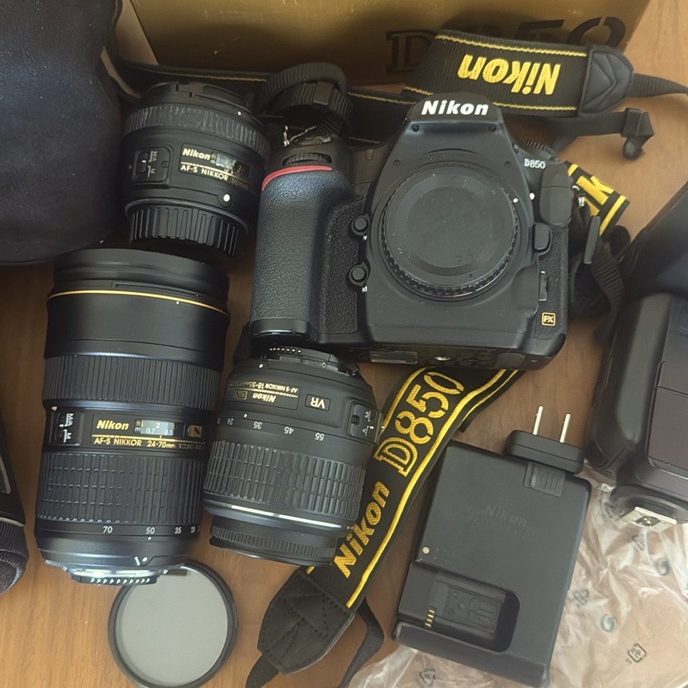 Nikon D850 with 3 different lenses